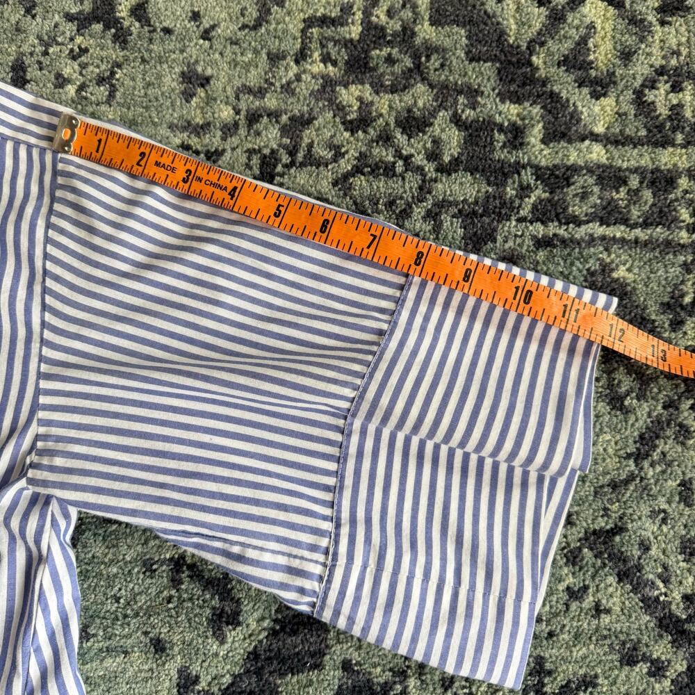 Zara Women’s Tunic-Like Blue and White Stripe Button Down Collared Top Summer - Picture 10 of 10